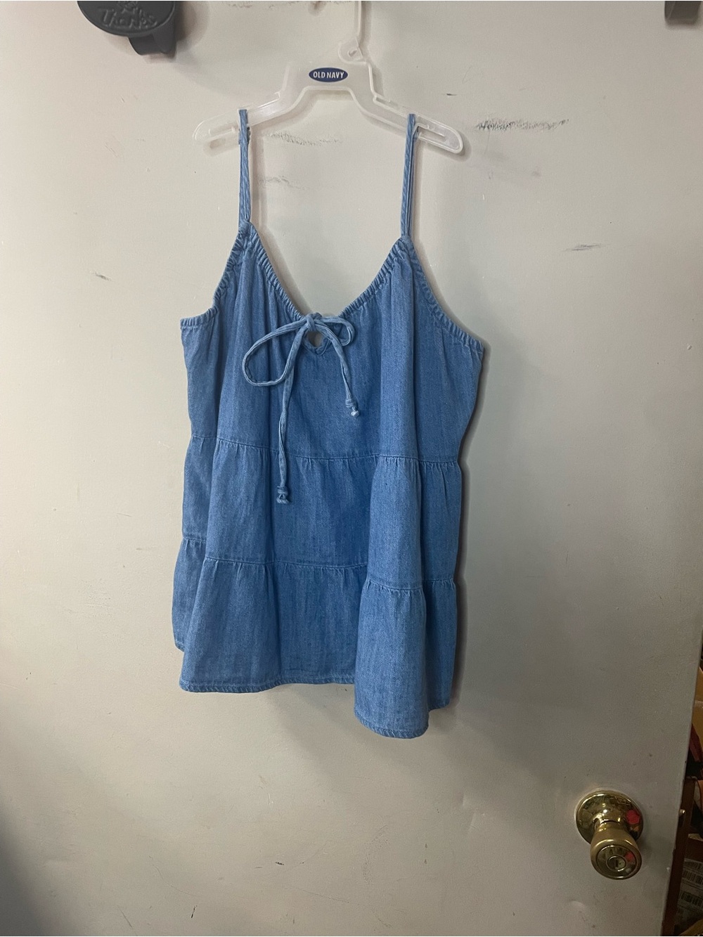 Old Navy spaghetti strap, cropped cotton denim size XS top